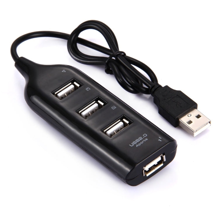 موزع USB 2.0 بأربعة منافذ، طول الكابل: 30 سم، 4 منافذ (أسود)، 4 منافذ (أبيض)