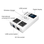 شاحن لاسلكي ذكي YC-CDA10W بقوة 10 واط مع منافذ USB متعددة وشاشة رقمية، قابس المملكة المتحدة، SAS1048A، SAS1048B، SAS1048C