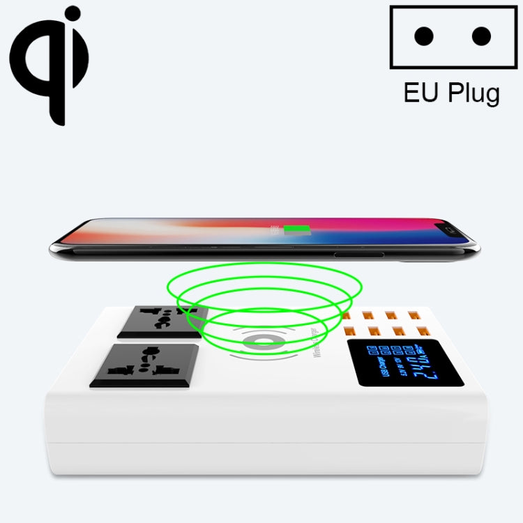 شاحن لاسلكي ذكي YC-CDA10W بقوة 10 واط مع منافذ USB متعددة وشاشة رقمية، قابس المملكة المتحدة، SAS1048A، SAS1048B، SAS1048C