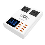 شاحن لاسلكي ذكي YC-CDA10W بقوة 10 واط مع منافذ USB متعددة وشاشة رقمية، قابس المملكة المتحدة، SAS1048A، SAS1048B، SAS1048C