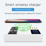 شاحن لاسلكي ذكي YC-CDA10W بقوة 10 واط مع منافذ USB متعددة وشاشة رقمية، قابس المملكة المتحدة، SAS1048A، SAS1048B، SAS1048C