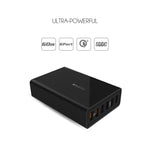 شاحن USB VEDFUN TurboCube D620 بستة منافذ للشحن السريع 3.0 + تقنية SDDC، قابس أوروبي/أمريكي/بريطاني