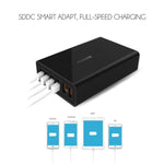 شاحن USB VEDFUN TurboCube D620 بستة منافذ للشحن السريع 3.0 + تقنية SDDC، قابس أوروبي/أمريكي/بريطاني