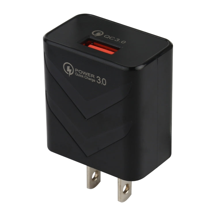شاحن سفر سريع USB منفذ واحد بقوة 18 واط LZ-715 QC3.0، قابس أمريكي