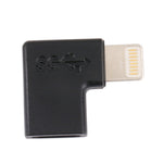 محول شحن بمقبض زاوية من 8 Pin ذكر إلى USB-C / Type-C أنثى