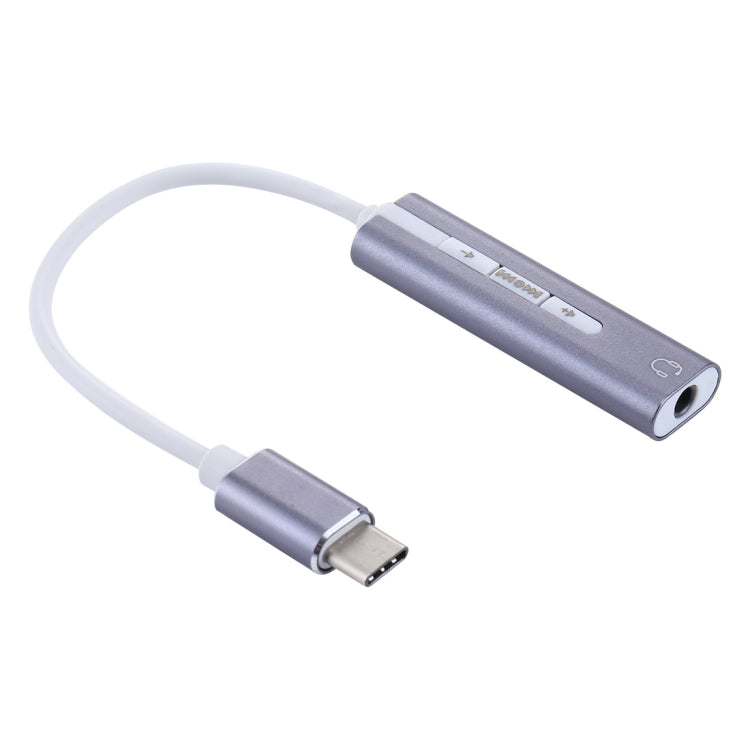 بطاقة صوت خارجية USB-C / Type-C بغطاء ألومنيوم مع مقبس 3.5 مم، صوت عالي الدقة HIFI بصوت سحري 7.1 قناة، محول بدون تعريف، منفذ USB Type-C رمادي، منفذ USB Type-C فضي، منفذ USB Type-C أسود