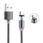 كابل شحن مغناطيسي قوي بطول 1 متر مع دوران 360 درجة، نمط نسج Micro USB إلى USB 2.0 مع مؤشر LED