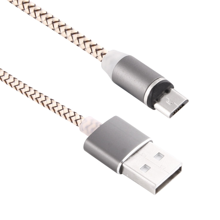 كابل شحن مغناطيسي قوي بطول 1 متر مع دوران 360 درجة، نمط نسج Micro USB إلى USB 2.0 مع مؤشر LED