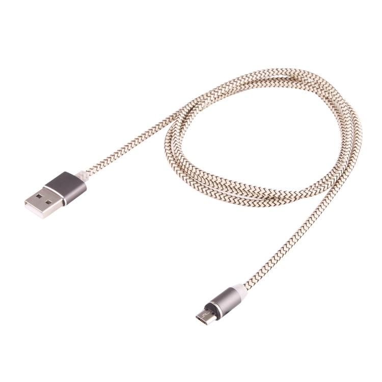 كابل شحن مغناطيسي قوي بطول 1 متر مع دوران 360 درجة، نمط نسج Micro USB إلى USB 2.0 مع مؤشر LED