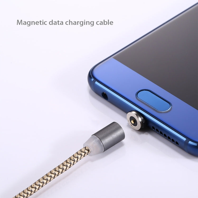 كابل شحن مغناطيسي قوي بطول 1 متر مع دوران 360 درجة، نمط نسج Micro USB إلى USB 2.0 مع مؤشر LED