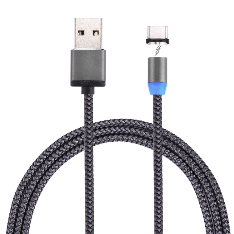 كابل شحن مغناطيسي قوي بطول 1 متر مع دوران 360 درجة، نمط نسج USB-C / Type-C إلى USB 2.0 مع مؤشر LED