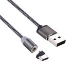 كابل شحن مغناطيسي قوي بطول 1 متر مع دوران 360 درجة، نمط نسج USB-C / Type-C إلى USB 2.0 مع مؤشر LED
