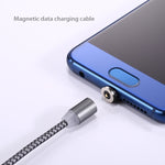 كابل شحن مغناطيسي قوي بطول 1 متر مع دوران 360 درجة، نمط نسج USB-C / Type-C إلى USB 2.0 مع مؤشر LED