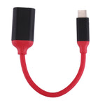 كابل محول OTG من سبيكة الألمنيوم USB-C / Type-C 3.1 ذكر إلى USB 3.0 أنثى بطول 15 سم