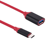 كابل محول OTG من سبيكة الألمنيوم USB-C / Type-C 3.1 ذكر إلى USB 3.0 أنثى بطول 15 سم