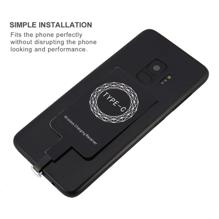 مستقبل شحن لاسلكي بمعيار Qi بجهد 5 فولت وتيار 800 مللي أمبير مع منفذ USB-C / Type-C، لهواتف Type-C