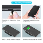 مستقبل شحن لاسلكي بمعيار Qi بجهد 5 فولت وتيار 800 مللي أمبير مع منفذ USB-C / Type-C، لهواتف Type-C