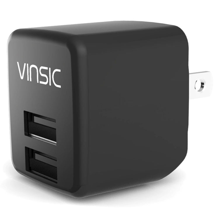 شاحن حائط USB مزدوج بمنفذين Vinsic 12 واط 5 فولت 2.4 أمبير، محول شاحن USB