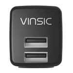 شاحن حائط USB مزدوج بمنفذين Vinsic 12 واط 5 فولت 2.4 أمبير، محول شاحن USB