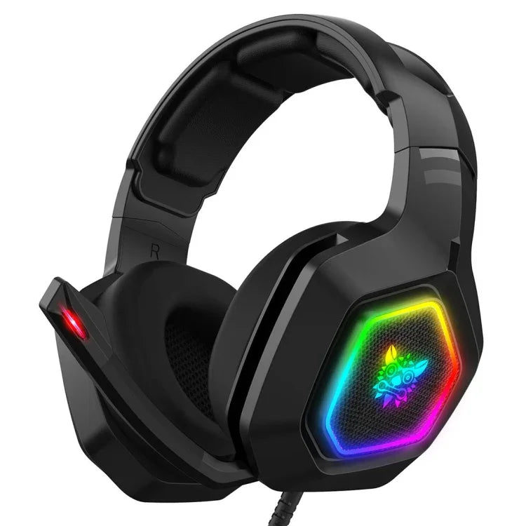 سماعة رأس سلكية لألعاب الكمبيوتر ONIKUMA K10 بمقبس 3.5مم مع إضاءة LED RGB، K10