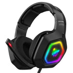 سماعة رأس سلكية لألعاب الكمبيوتر ONIKUMA K10 بمقبس 3.5مم مع إضاءة LED RGB، K10