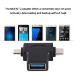 محول OTG متعدد الوظائف USB 3.0 أنثى وUSB-C / تايب-سي ذكر وMicro USB ذكر بشكل T