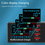 شاحن متعدد الوظائف X9 9 في 1 مع واجهة USB QC 3.0 + 6 منافذ USB + منافذ PD 65W + شحن لاسلكي سريع QI مع شاشة LED