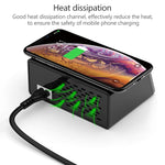 شاحن متعدد الوظائف X9 9 في 1 مع واجهة USB QC 3.0 + 6 منافذ USB + منافذ PD 65W + شحن لاسلكي سريع QI مع شاشة LED