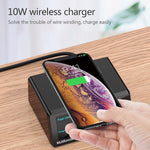 شاحن متعدد الوظائف X9 9 في 1 مع واجهة USB QC 3.0 + 6 منافذ USB + منافذ PD 65W + شحن لاسلكي سريع QI مع شاشة LED