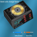 شاحن متعدد الوظائف X9 9 في 1 مع واجهة USB QC 3.0 + 6 منافذ USB + منافذ PD 65W + شحن لاسلكي سريع QI مع شاشة LED