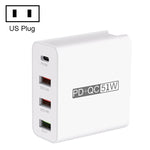 محول طاقة شاحن سفر USB سريع 4 منافذ WLX-A6، قابس الولايات المتحدة، قابس الولايات المتحدة