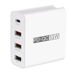محول طاقة شاحن سفر USB سريع 4 منافذ WLX-A6، قابس الولايات المتحدة، قابس الولايات المتحدة