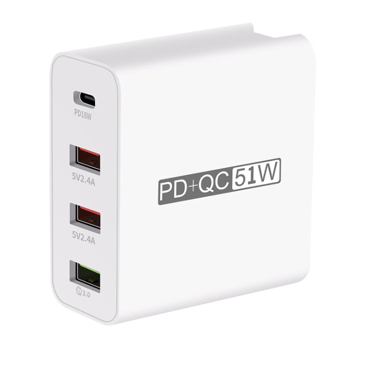 محول طاقة شاحن سفر USB سريع 4 منافذ WLX-A6، قابس الولايات المتحدة، قابس الولايات المتحدة