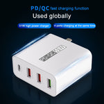 محول طاقة شاحن سفر USB سريع 4 منافذ WLX-A6، قابس الولايات المتحدة، قابس الولايات المتحدة