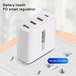 محول طاقة شاحن سفر USB سريع 4 منافذ WLX-A6، قابس الولايات المتحدة، قابس الولايات المتحدة