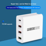 محول طاقة شاحن سفر USB سريع 4 منافذ WLX-A6، قابس الولايات المتحدة، قابس الولايات المتحدة