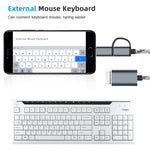 كابل محول مضفر من النايلون USB 3.0 أنثى إلى Micro USB + USB-C / Type-C ذكر للشحن والنقل OTG، طول الكابل: 17 سم، Micro USB 17 سم رمادي، Micro USB 17 سم ذهبي