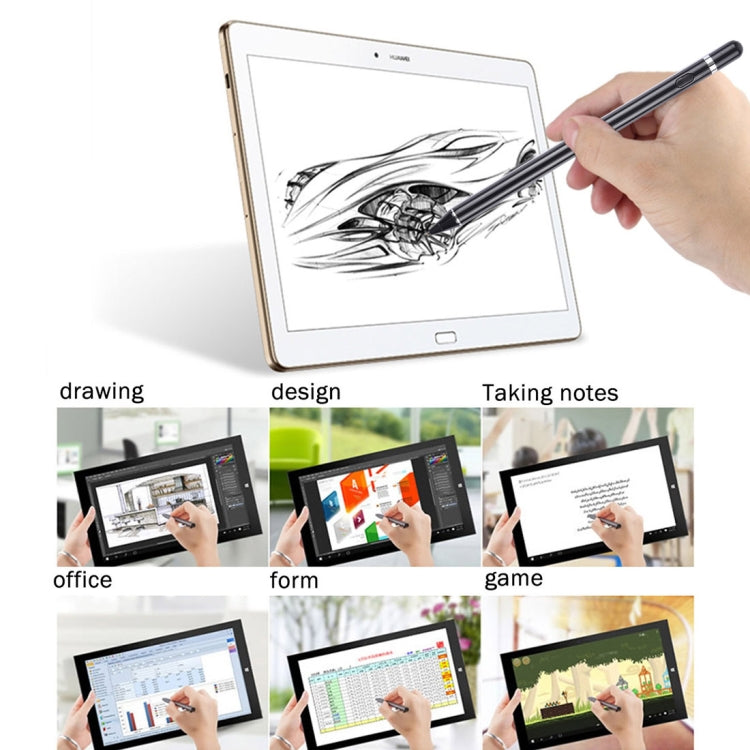 قلم شاشة لمس سعوي طويل عالمي قابل لإعادة الشحن مع رأس معدني فائق الدقة 2.3 مم لأجهزة iPhone و iPad و Samsung وغيرها من الهواتف الذكية أو أجهزة التابلت ذات الشاشة السعوية