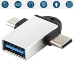 محول OTG متعدد الوظائف USB 3.0 أنثى إلى USB-C / تايب-سي ذكر + Micro USB ذكر مع فتحة تعليق