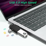 محول OTG متعدد الوظائف USB 3.0 أنثى إلى USB-C / تايب-سي ذكر + Micro USB ذكر مع فتحة تعليق