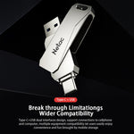 Netac U782C 128GB USB-C / Type-C + USB 3.0 360 Degrees Rotation Zinc Alloy Flash Drive OTG U Disk, 128GB