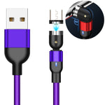 كابل شحن مغناطيسي دوار مضفر من النايلون بطول 1 متر، 2A مخرج USB إلى Micro USB، 1 متر Micro USB