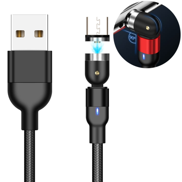 كابل شحن مغناطيسي دوار مضفر من النايلون USB إلى Micro USB، خرج 2A، طول 2m Micro USB