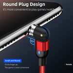 كابل شحن مغناطيسي دوار مضفر من النايلون USB إلى Micro USB، خرج 2A، طول 2m Micro USB