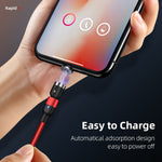كابل شحن مغناطيسي دوار مضفر من النايلون USB إلى USB-C / Type-C، خرج 2A، طول 1m Type-C