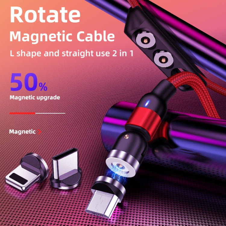 1m 2A Output USB to USB-C / Type-C Nylon Braided Rotate Magnetic Charging Cable, 1m Type-C