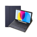 حافظة تابلت جلدية بلوحة مفاتيح لمس بلوتوث بنسيج جلد الحمل لجهاز iPad 11 2025 / الجيل العاشر 10.9 2022 مع فتحة قلم، YA10B-A