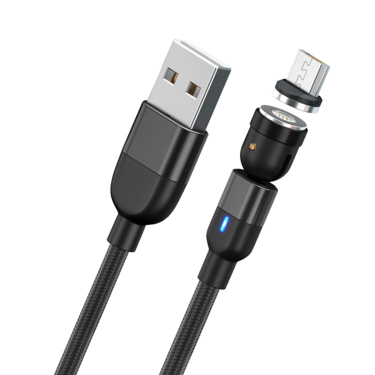 كابل شحن ومزامنة بيانات مغناطيسي دوار 540 درجة USB إلى Micro USB بخرج 3 أمبير، طول 1 متر Micro USB