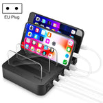 شاحن ذكي بقوة 45 واط PD USB-C / Type-C + 18 واط PD USB-C / Type-C + 18 واط QC 3.0 USB + منافذ USB مع إطار قابل للفصل، قابس الاتحاد الأوروبي، 016PD EU Plug