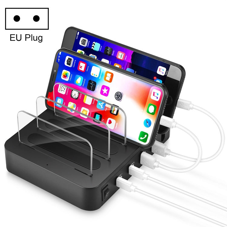 شاحن ذكي بقوة 45 واط PD USB-C / Type-C + 18 واط PD USB-C / Type-C + 18 واط QC 3.0 USB + منافذ USB مع إطار قابل للفصل، قابس الاتحاد الأوروبي، 016PD EU Plug